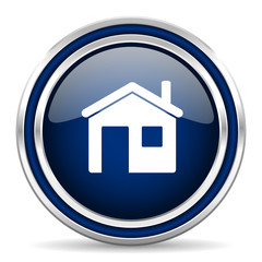 house blue glossy web icon