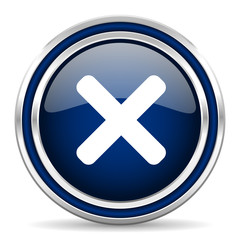 cancel blue glossy web icon