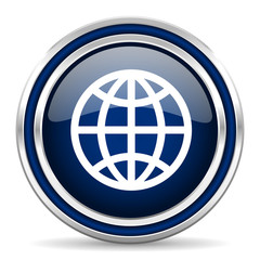earth blue glossy web icon