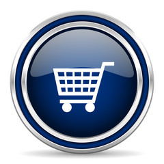 cart blue glossy web icon