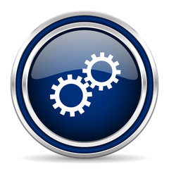 gear blue glossy web icon