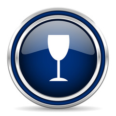 alcohol  blue glossy web icon