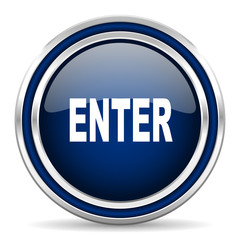 enter blue glossy web icon