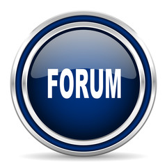 forum blue glossy web icon