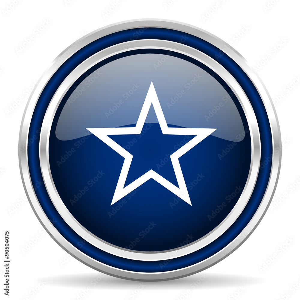 Poster star blue glossy web icon