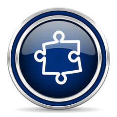 puzzle blue glossy web icon