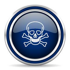 skull blue glossy web icon