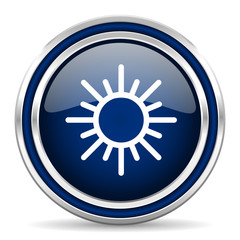 sun blue glossy web icon