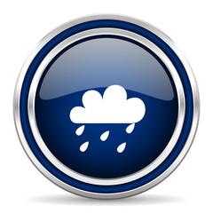 rain blue glossy web icon