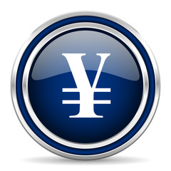 Fototapeta premium yen blue glossy web icon