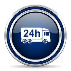 delivery blue glossy web icon