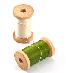 Isolated spools of thread
