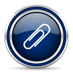 paperclip blue glossy web icon