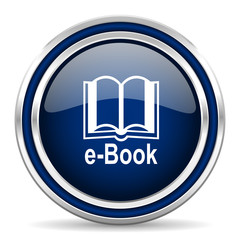 book blue glossy web icon