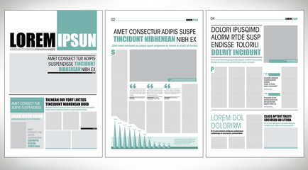 Green graphical design newspaper template