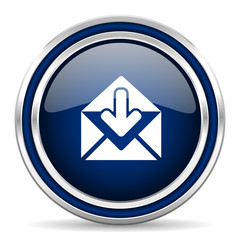 email blue glossy web icon