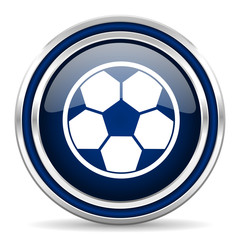 soccer blue glossy web icon
