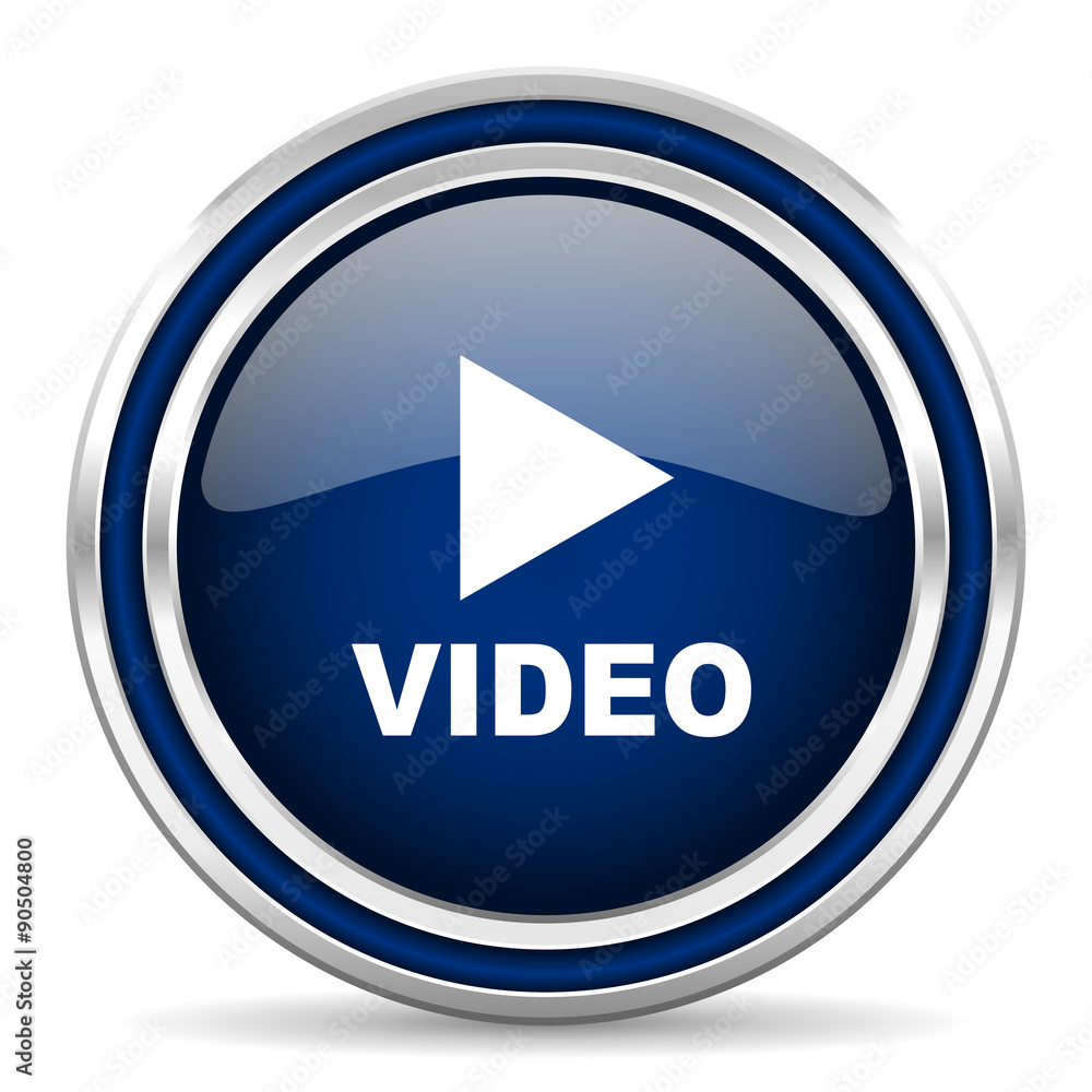 Poster video blue glossy web icon