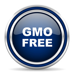 gmo free blue glossy web icon