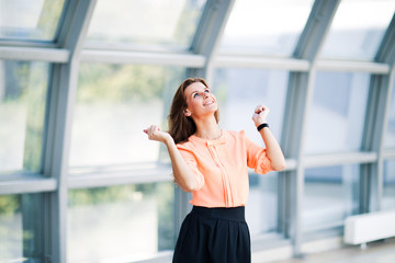 Fototapeta premium Beautiful business woman in the office.