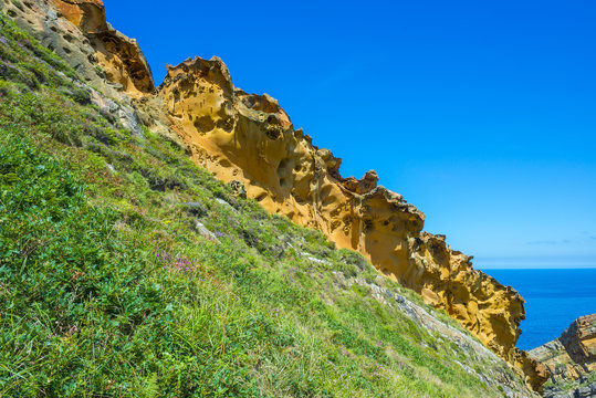 Sandstone in Gran Canto zone of Jaizkibel, Basque Country (Spain)