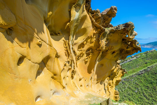 Sandstone in Gran Canto zone of Jaizkibel, Basque Country (Spain)