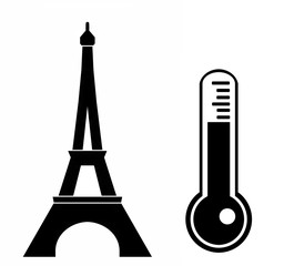 Thermomètre et la Tour Eiffel