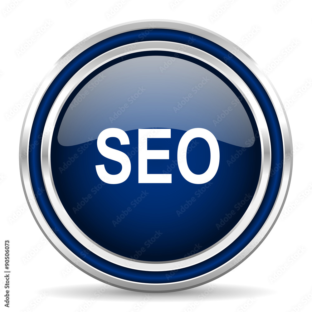 Poster seo blue glossy web icon