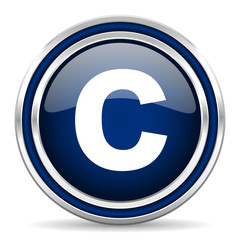 copyright blue glossy web icon