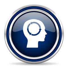 head blue glossy web icon