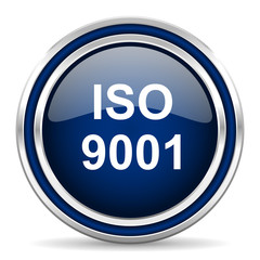 iso 9001 blue glossy web icon