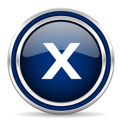 Obraz premium cancel blue glossy web icon