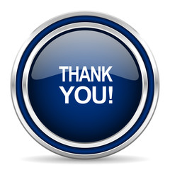 thank you blue glossy web icon
