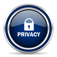 privacy blue glossy web icon