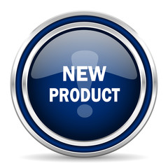 new product blue glossy web icon