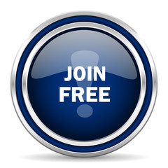 join free blue glossy web icon