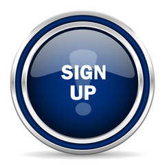 sign up blue glossy web icon
