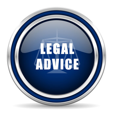legal advice blue glossy web icon