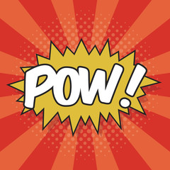 POW! Wording Sound Effect for Comic Speech Bubble