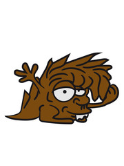 brown hairy monster funny alien mane