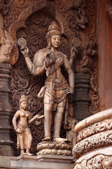 Obraz premium Wooden Sculpture in Sanctuary of Truth. Pattaya, Thailand