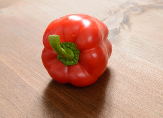 Red Pepper on Wood