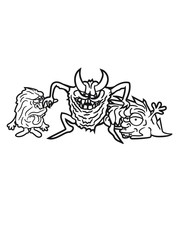 3 friends Team monster furry funny naughty