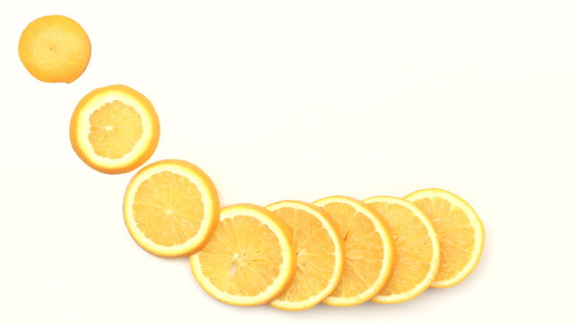 Orange slices - stop motion for titles