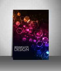 Flyer or brochure design with Abstract bokeh.