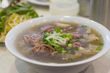 Bowl of Vietnamese pho noodle soup