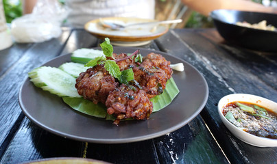 Deep fried minced spicy pork