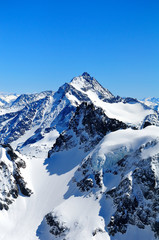 Titlis mountain in Switzerland covered with snow throughout the year 