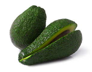 Fresh avocado on white background