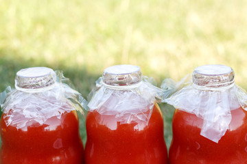 homemade tomato juice made with organic tomatoes